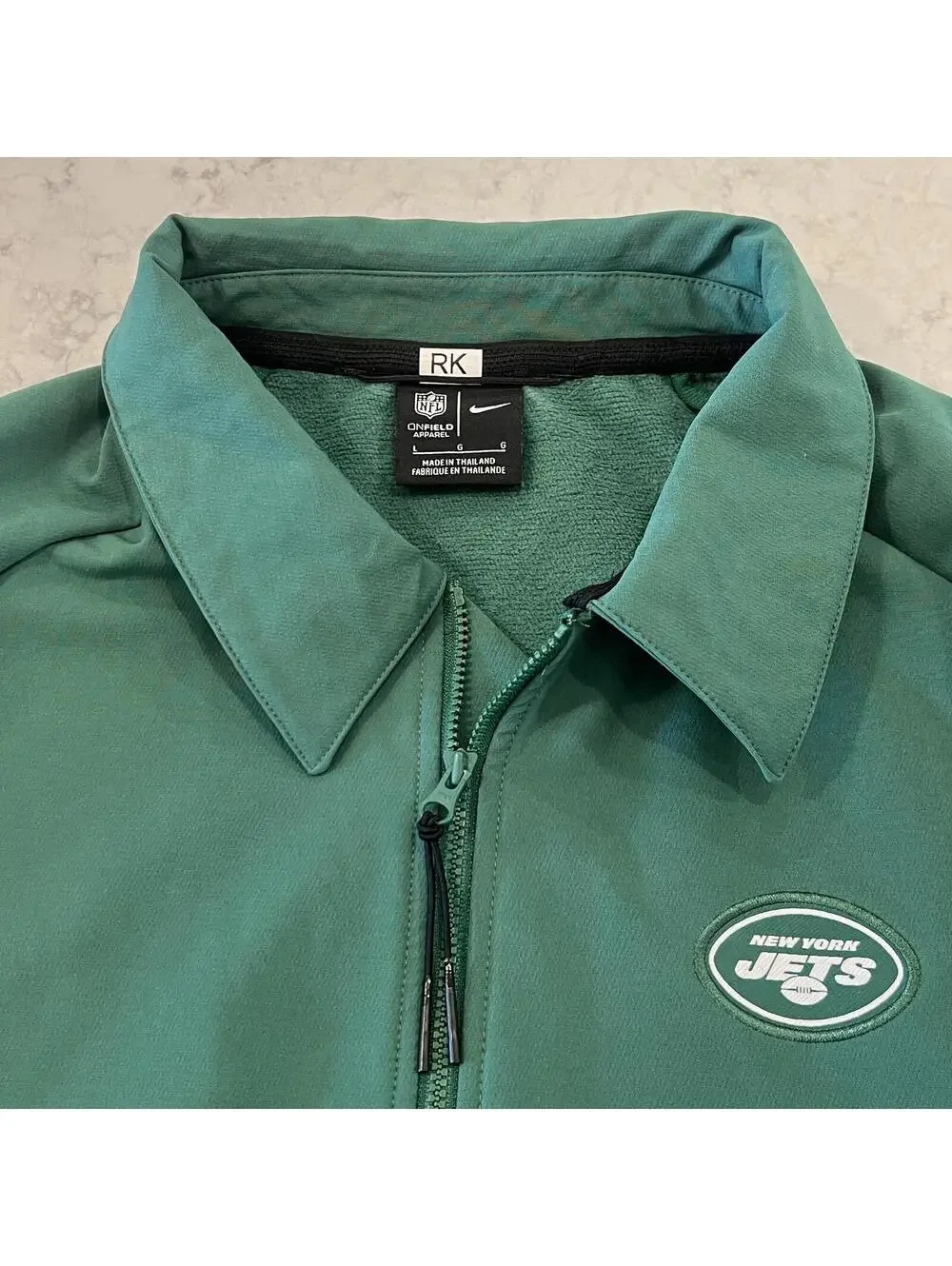 Nike NFL New York Jets Sideline Elite Hybrid Full-Zip Jacket Green Large EUC