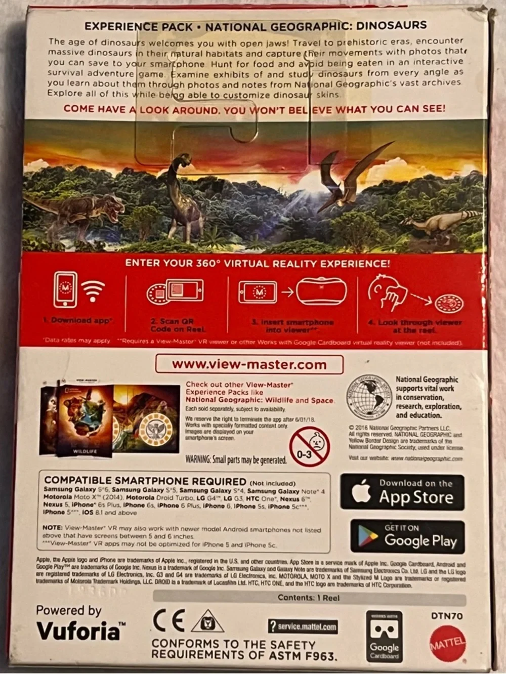 National Geographic Dinosaurs Box Art — Red, Green, Orange