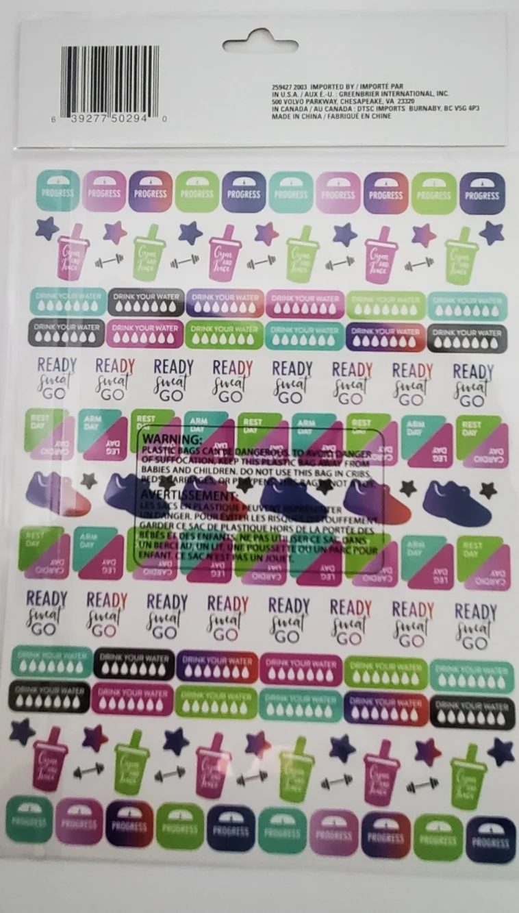 Colorful Planner Sticker Sheets - Bright Multicolor 9 Packs 300 Each Sticker
