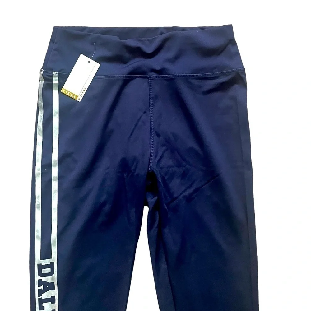 LYDAA activewear joggers navy blue stretch side stripes Dallas NWT Women L/XL