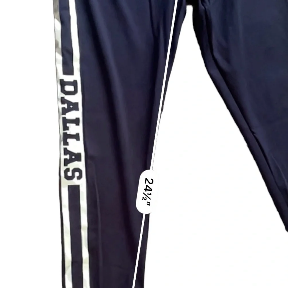 LYDAA activewear joggers navy blue stretch side stripes Dallas NWT Women L/XL