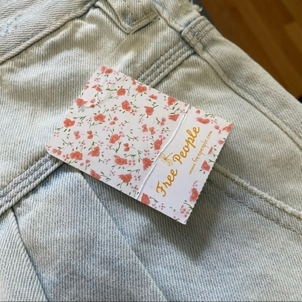Free People Side Car Mini Skirt denim raw hem