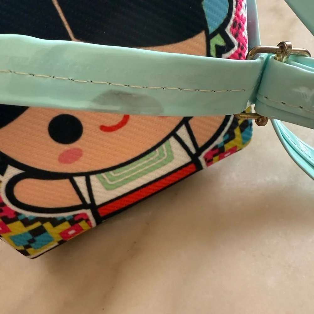 Frida Kahlo Carton Mexican crossbody purse handbag adjustable strap