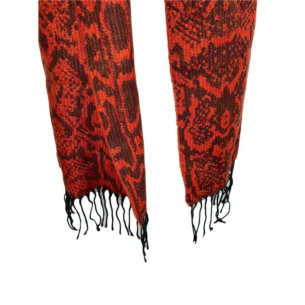 Cejon Italian Acrylic Red Python Print Scarf