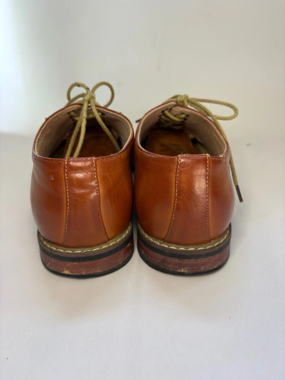 Bruno Marc Men's Brown Leather Wingtip Derbys with Perforated Toe Size 8