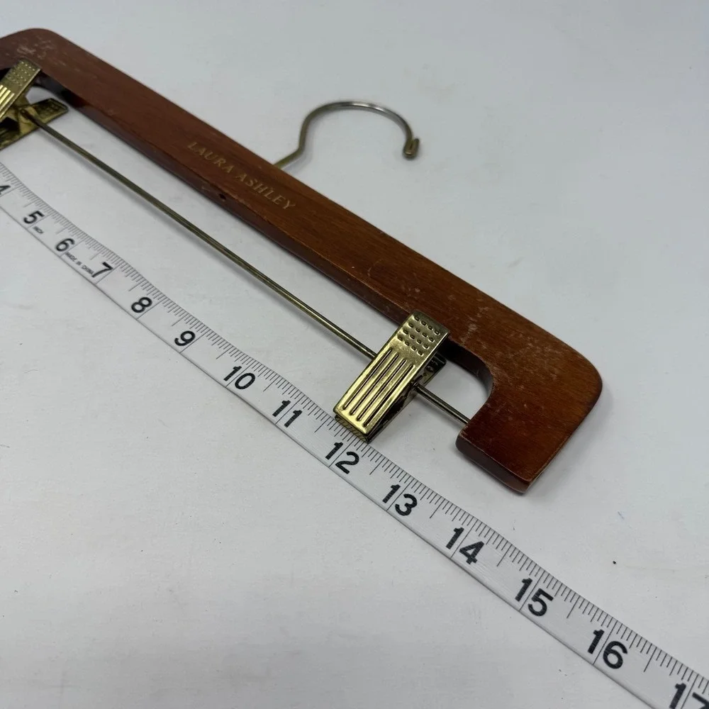 Vtg Laura Ashley Pants Skirt Hanger Wooden Metal Hook