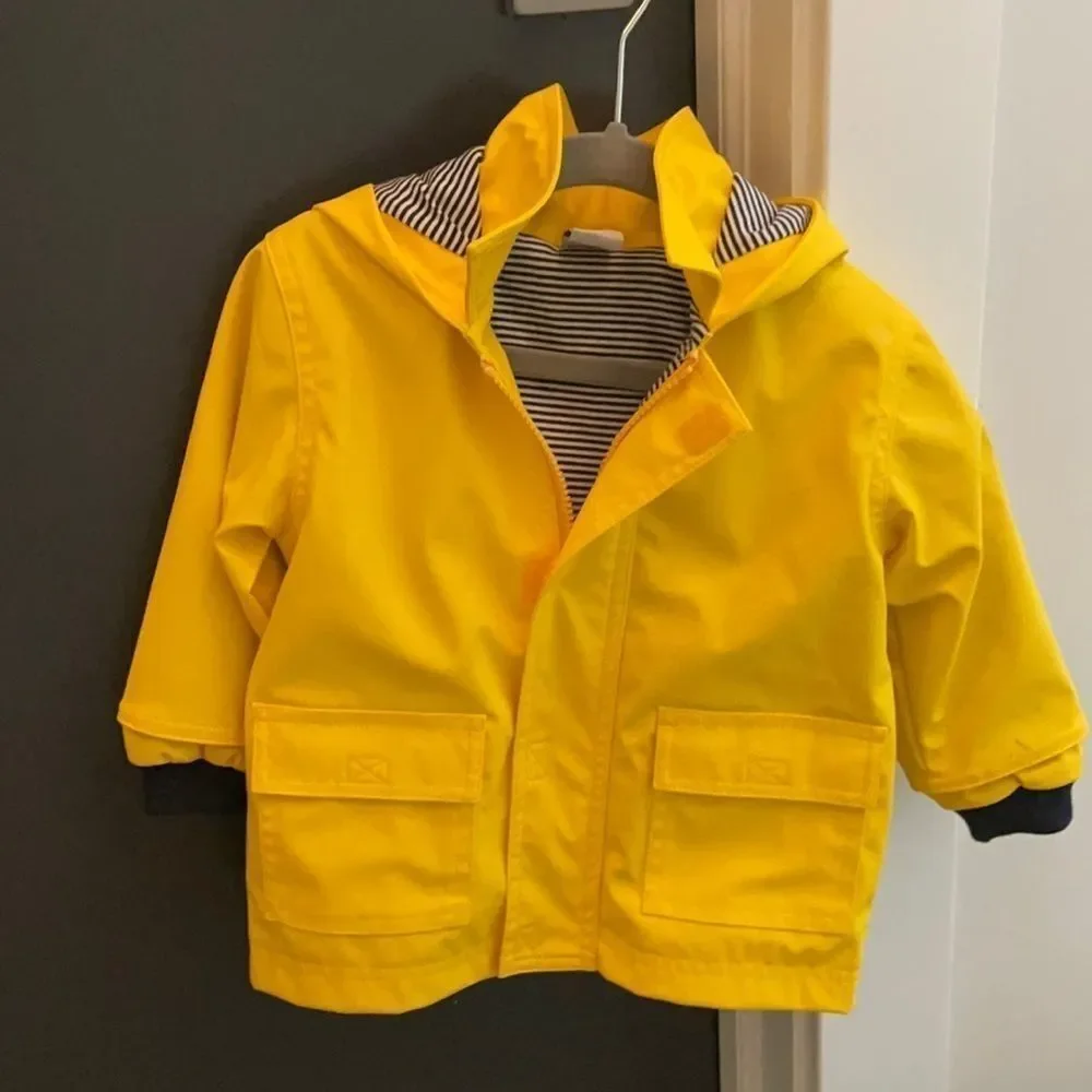 Toddler George from “It” costume. Petit Bateau yellow rain‎ jacket size 12-18m