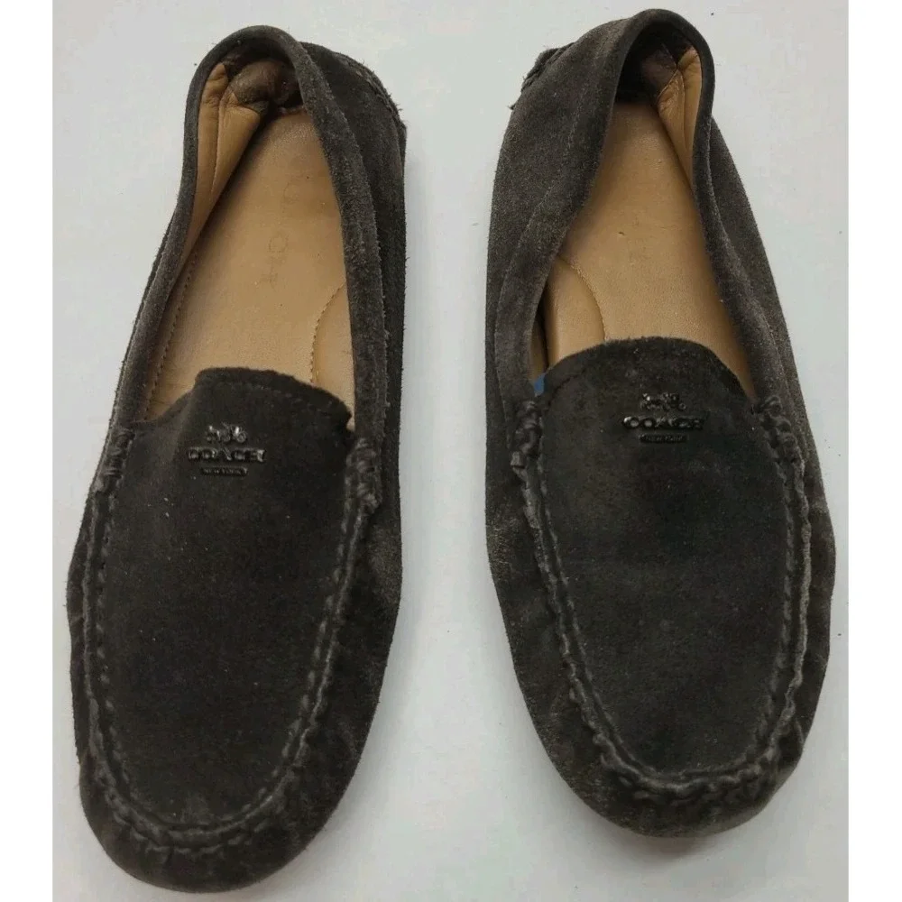 Coach Amber Brown Moccasins Coach New‎ York Carriage Logo Size 7.5 B