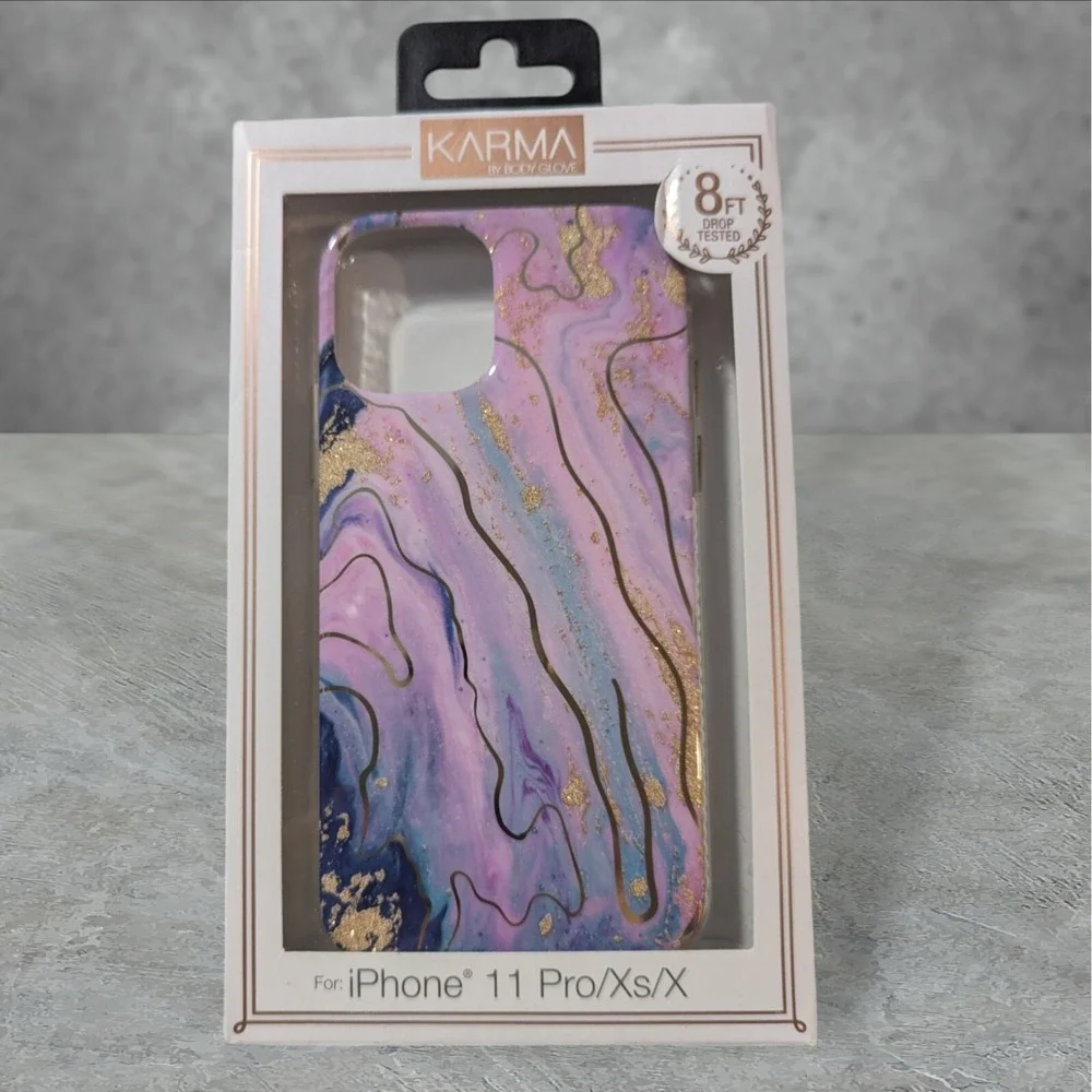 L6. Karma Body Glove Apple iPhone 11 Pro, XS, & X‎ (Also 2019 Small) Pink Marble