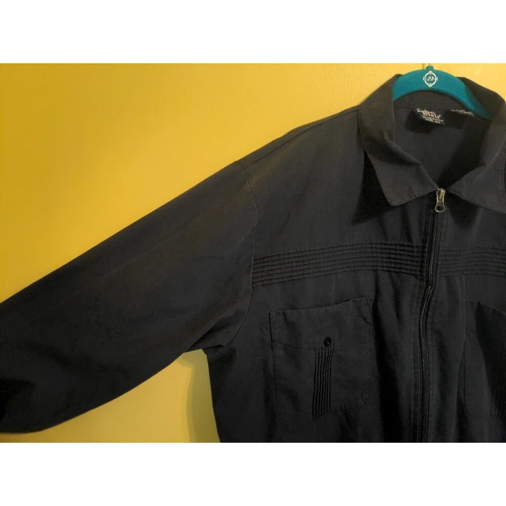Vintage John Blair Jacket Men's Full Zip Collar 80s Blue Pocket Norm XL XLarge