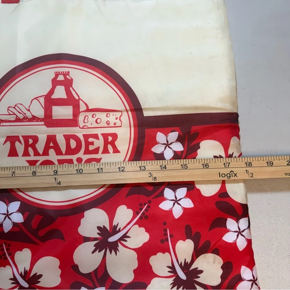 Trader Joe’s insulated tropical floral red cream reusable bag