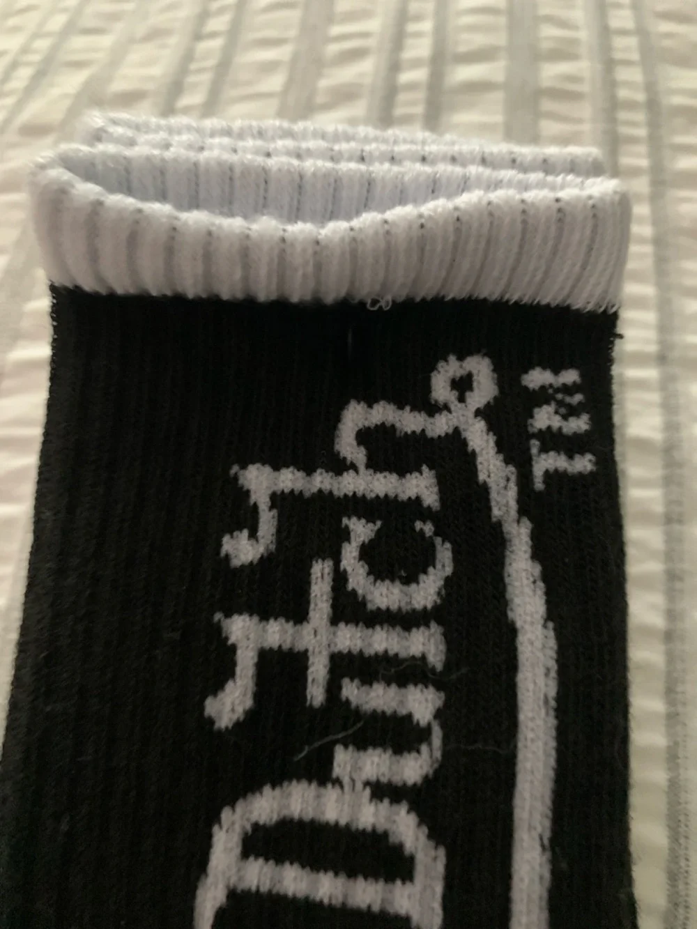 🆕- Von Dutch Black and White Crew Socks with Logo Script