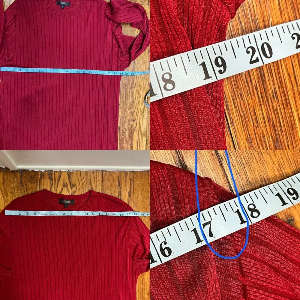 Vintage 90s Red Ribbed Knit Shirt Mens Medium Slim Fit Stretch