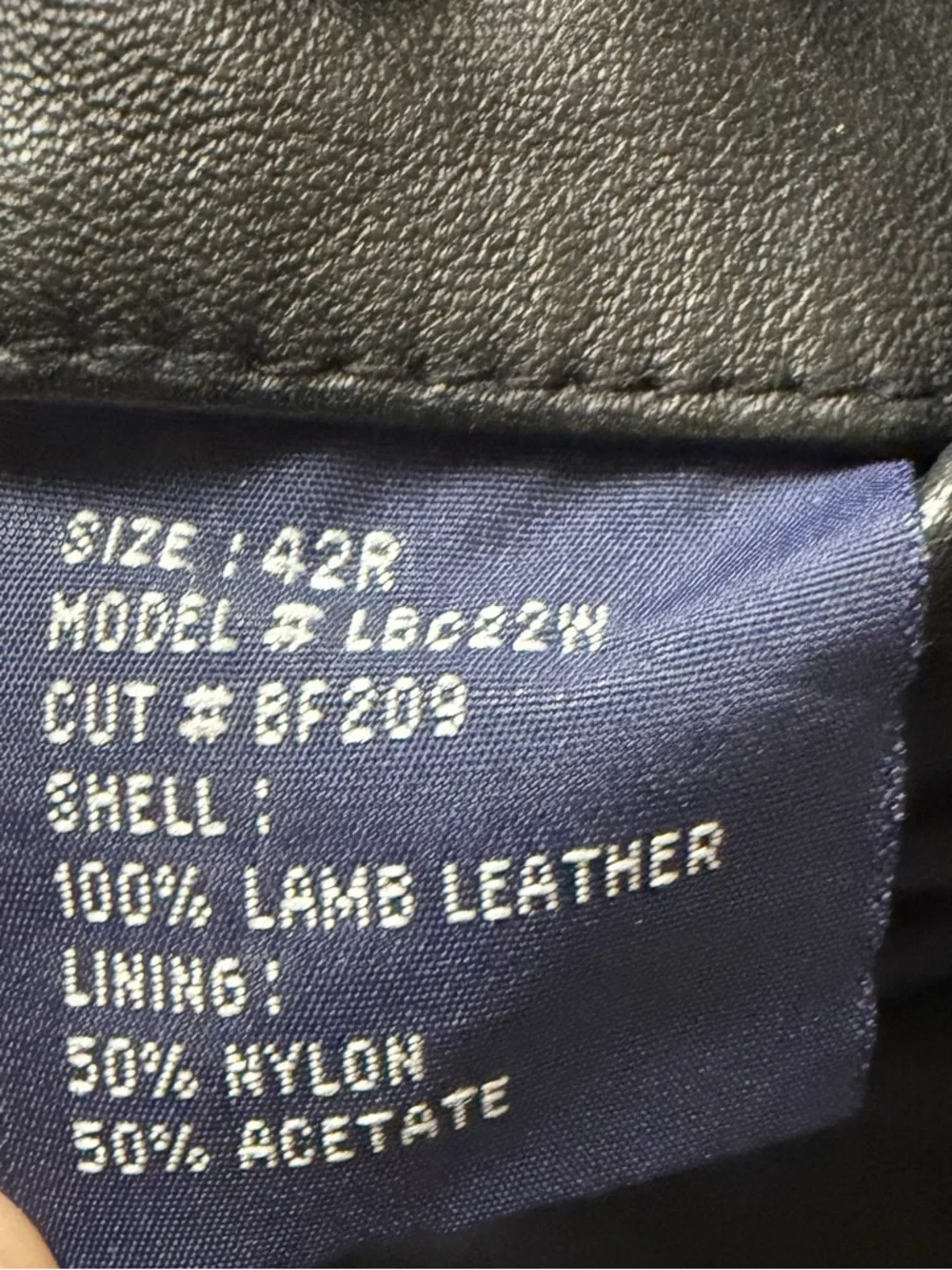 Polo by Ralph Lauren Black Lambs Leather Jacket 42R Flaw read description first