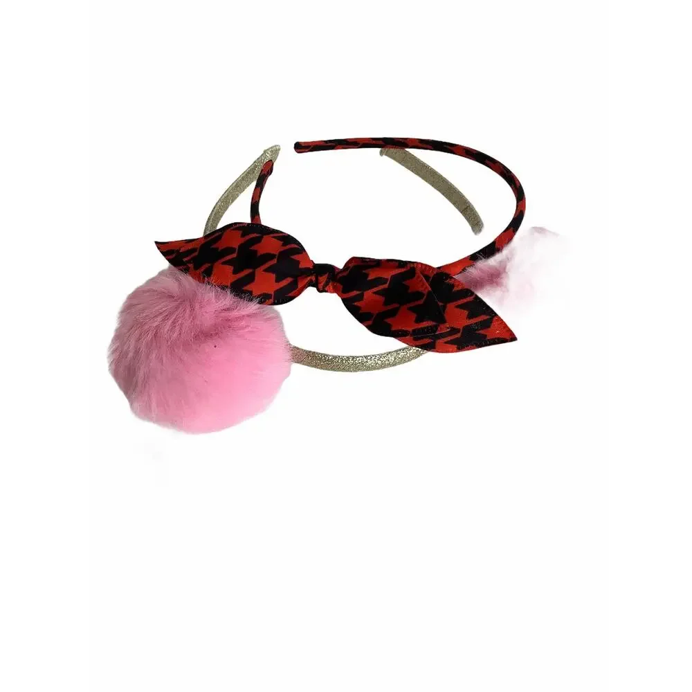 BUNDLE Lot of 2 Girl’s Pom-Pom & Bow Headbands Hair Accessories NEW