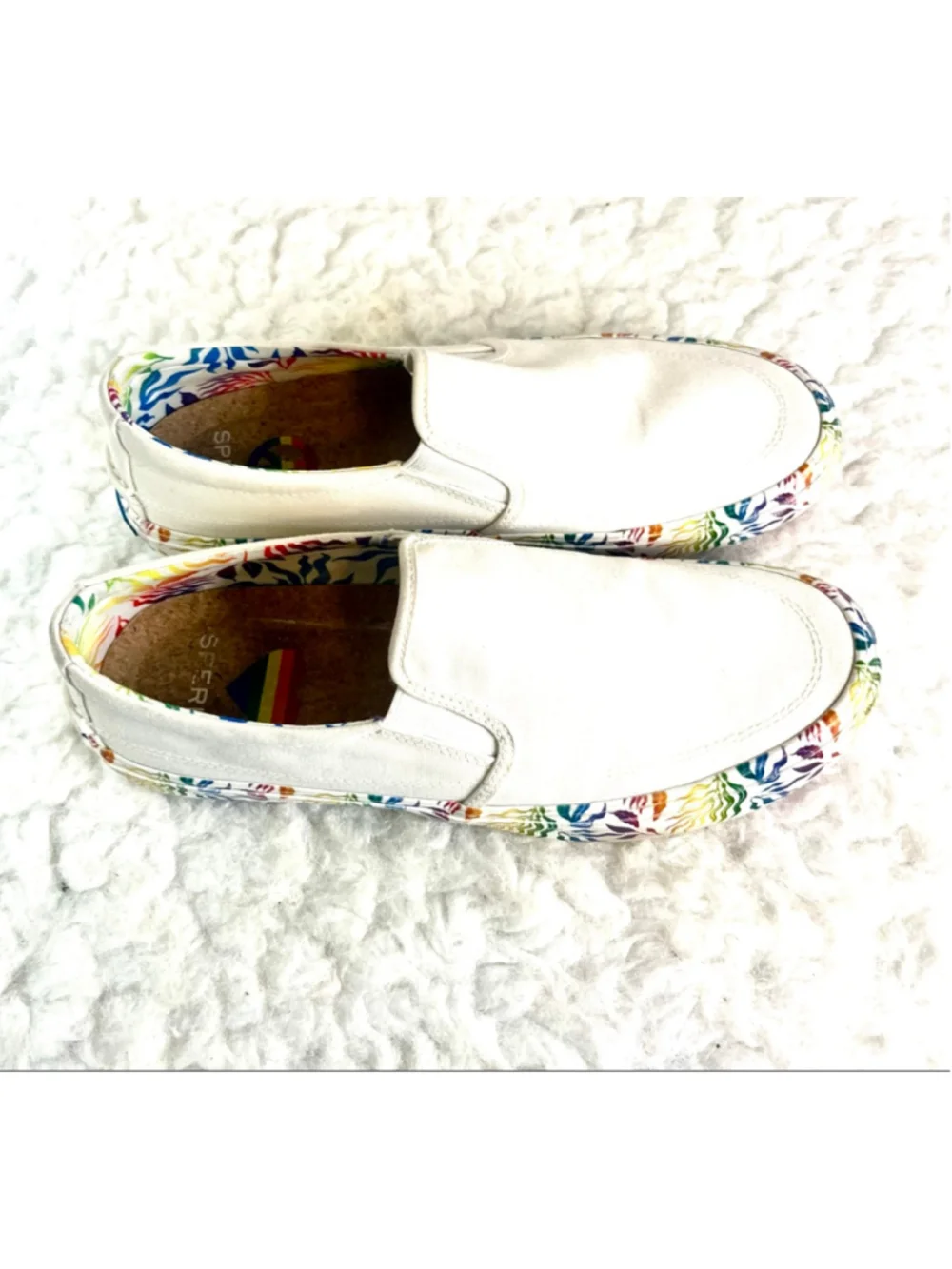 Sperry Men's Striper II Twin Gore Pride Rainbow SlipOn Boat Shoe Sneakers Size 9