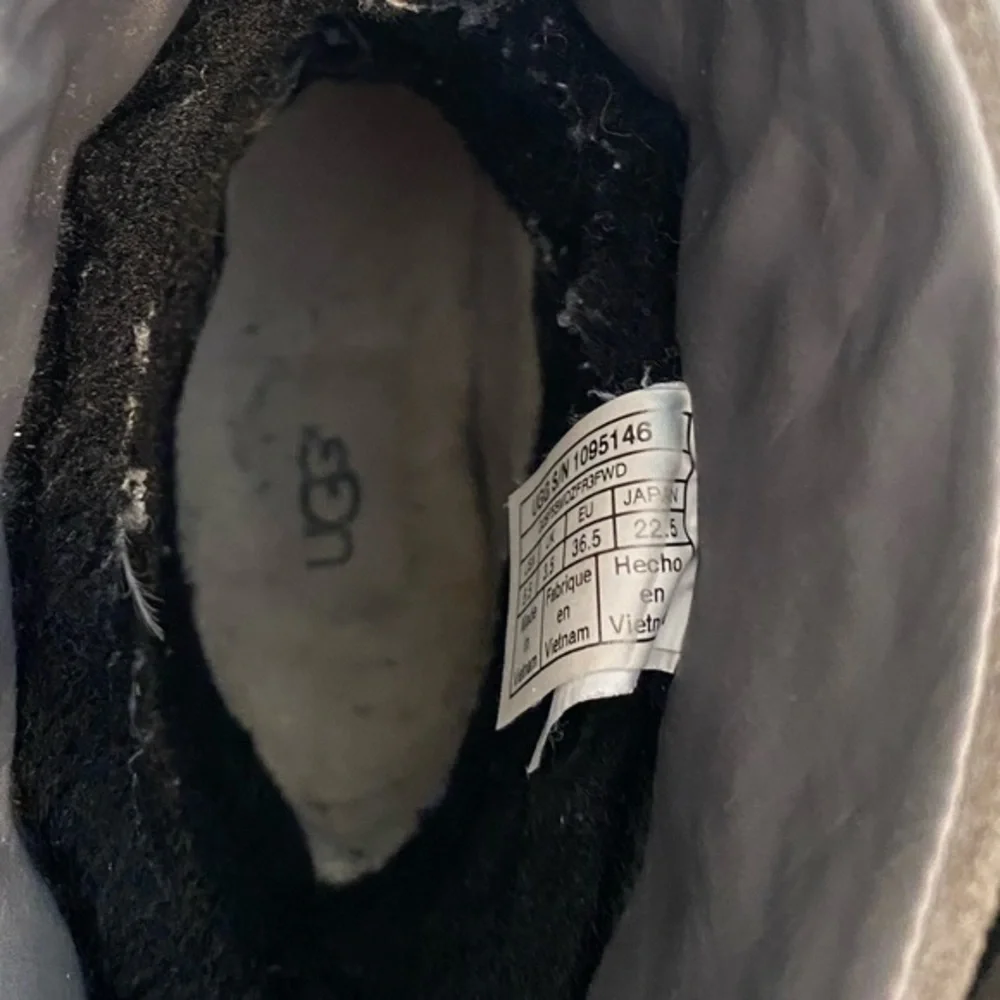 UGG Beck Boot Charcoal Gray Silver Quilted