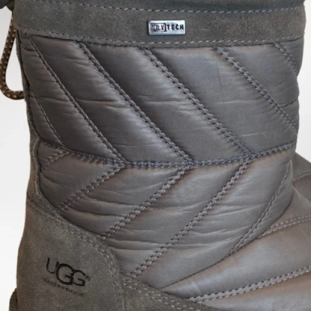 UGG Beck Boot Charcoal Gray Silver Quilted