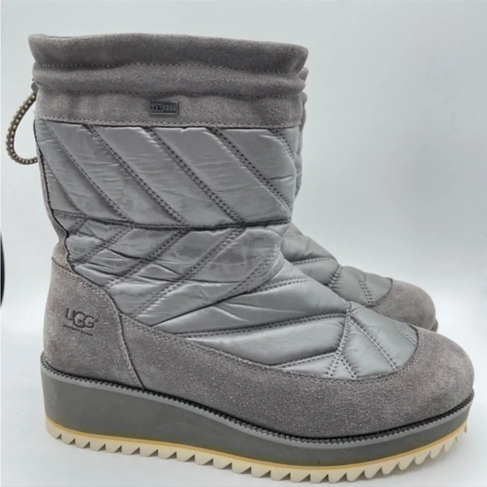 UGG Beck Boot Charcoal Gray Silver Quilted