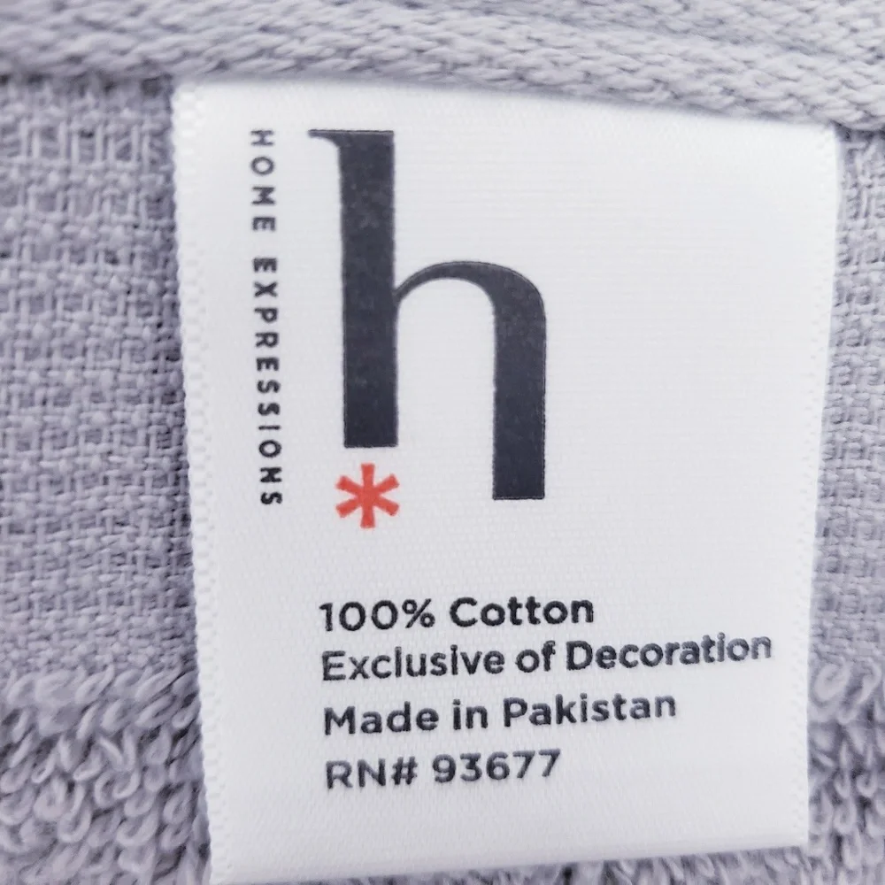 💚FINAL💚LAST 3 #0970-C ●NEW Gray Hang'N'Snap Hand Towel 🤍BLUE JEWEL SNAP