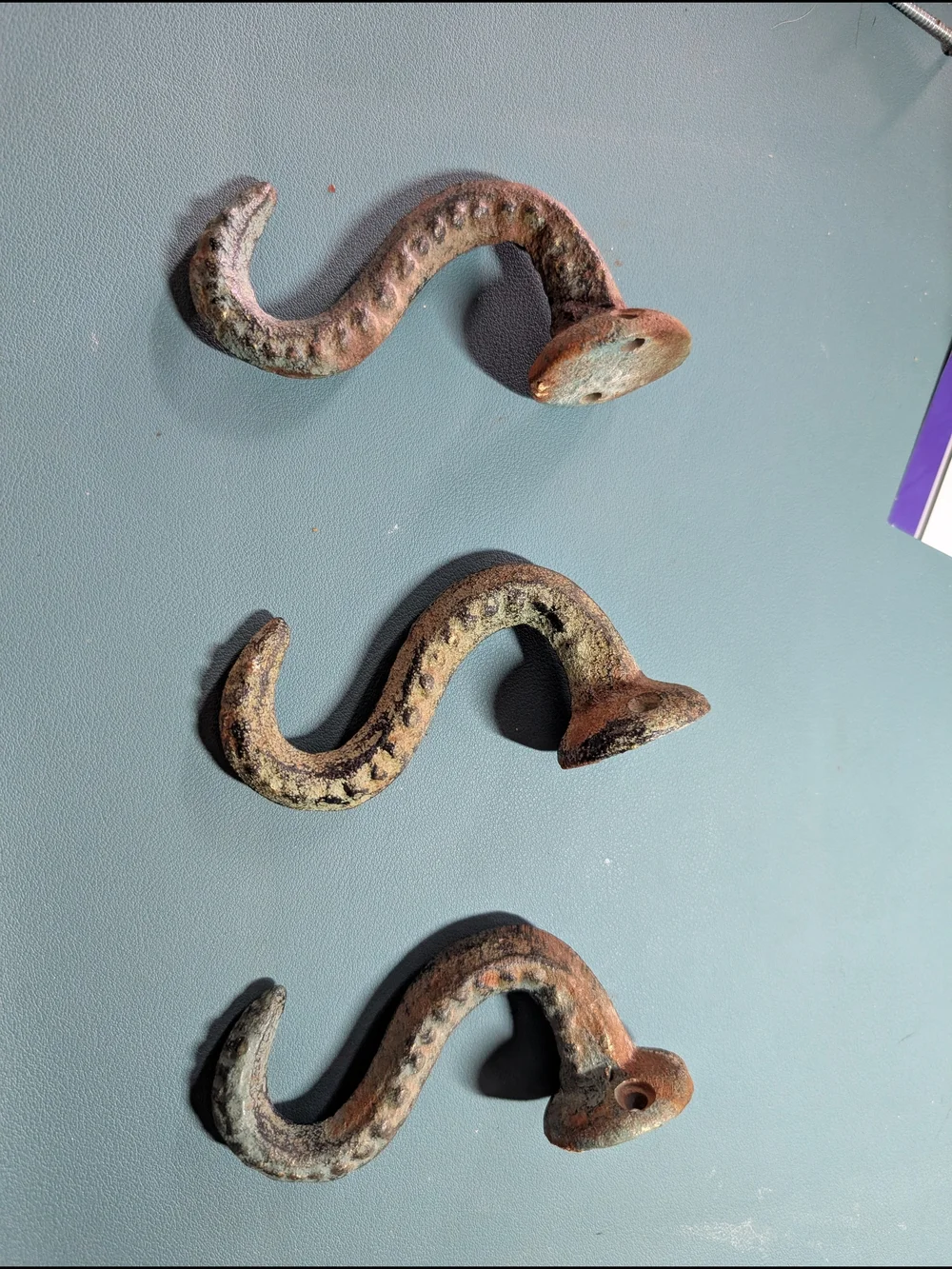 Antique-Style Cast Iron Tentacle Wall Hooks - Patina Brown