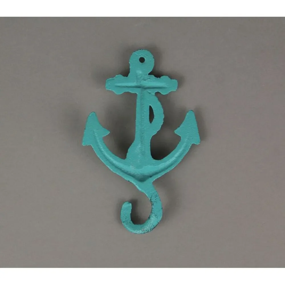 Set of 4 Cast Iron Ship Anchor Coat Hooks Decorative Hanger Coastal Wall Decor