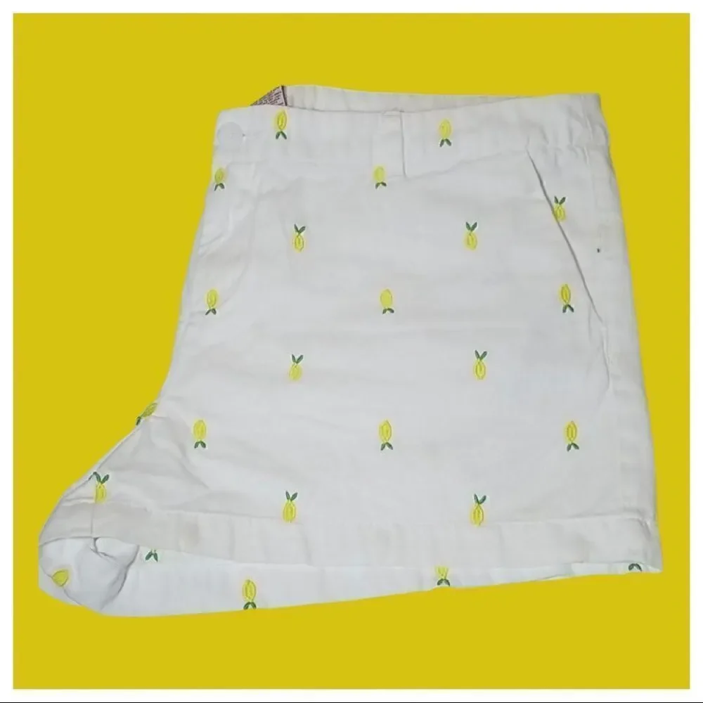 🍋 Merona Embroidered Lemon  Summer Fruits Shorts