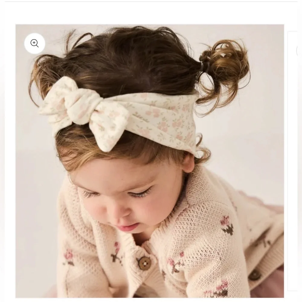 Jamie Kay Rosalie Floral Mauve Organic Cotton Headband