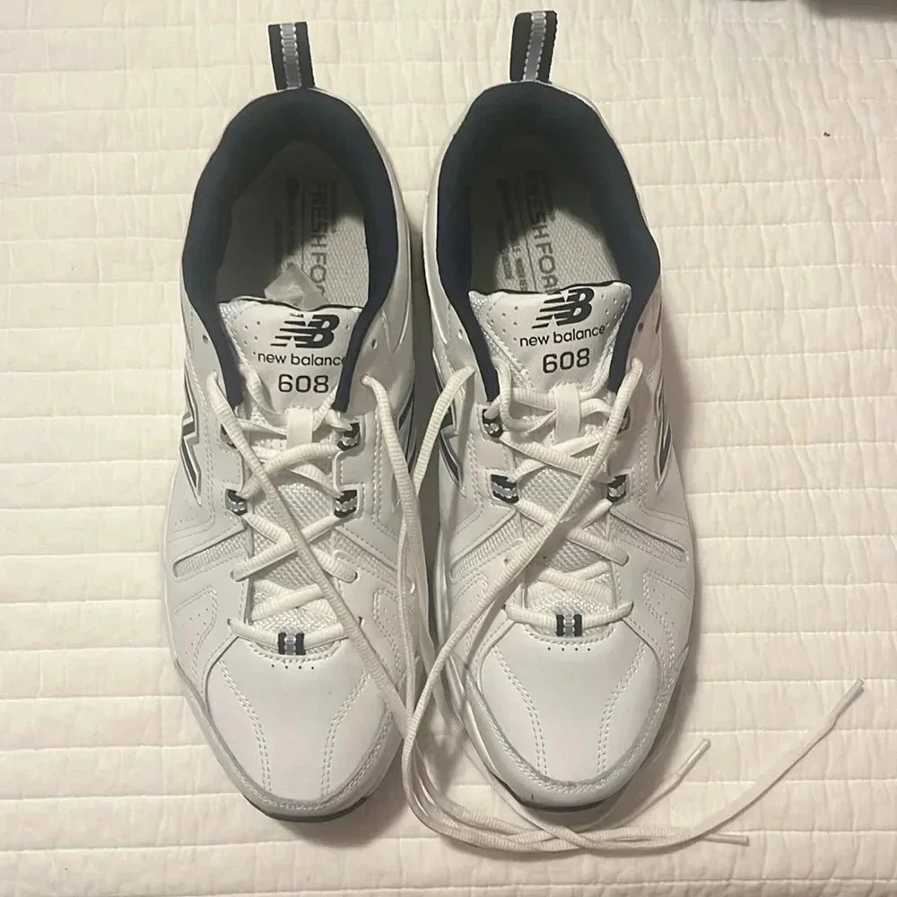 New Balance 608 White Navy Men's Shoes, size 12 Extra Wide 4E MX608WN5 NWOT