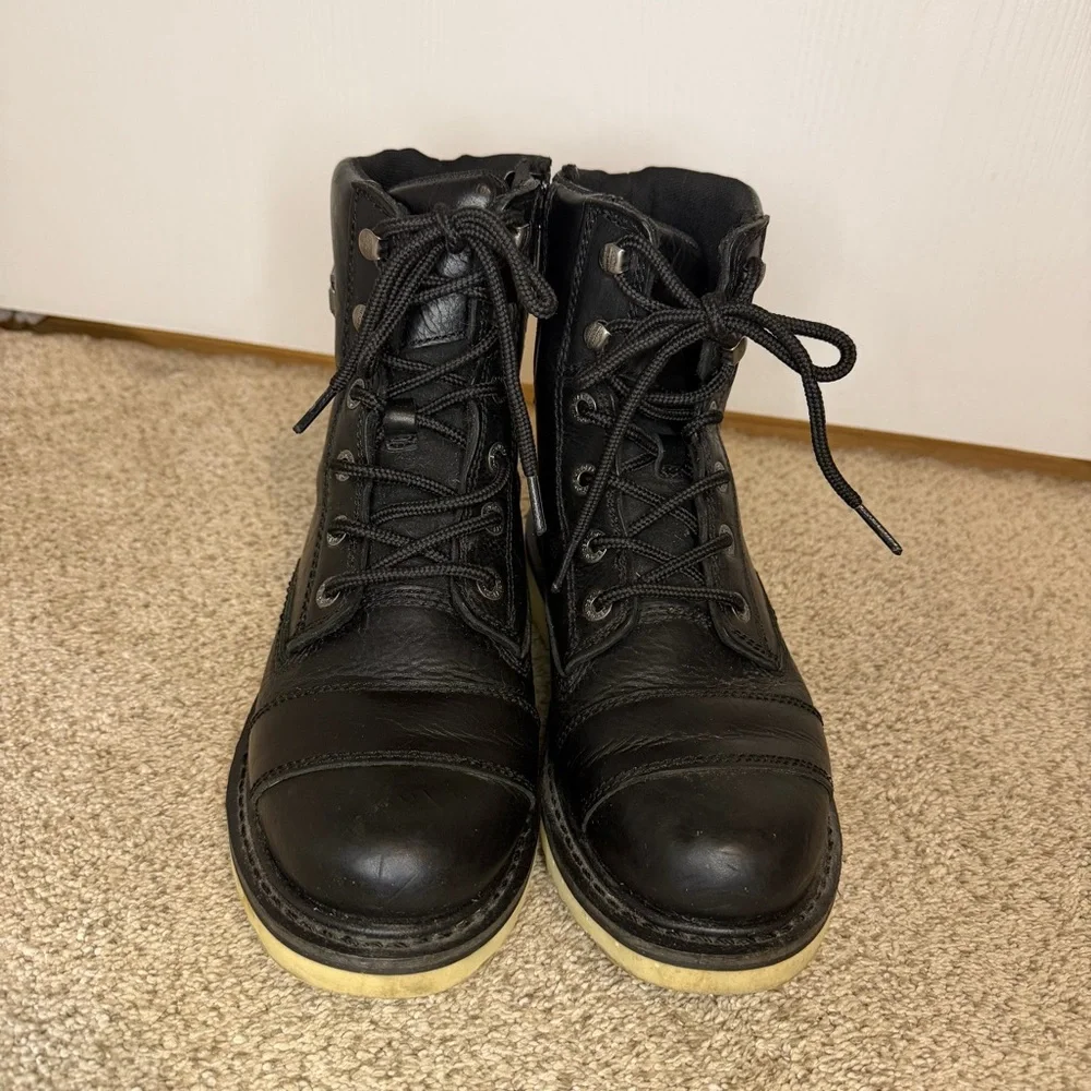 Harley-Davidson Marconi Black Leather Lace-Up Motorcycle Boots
