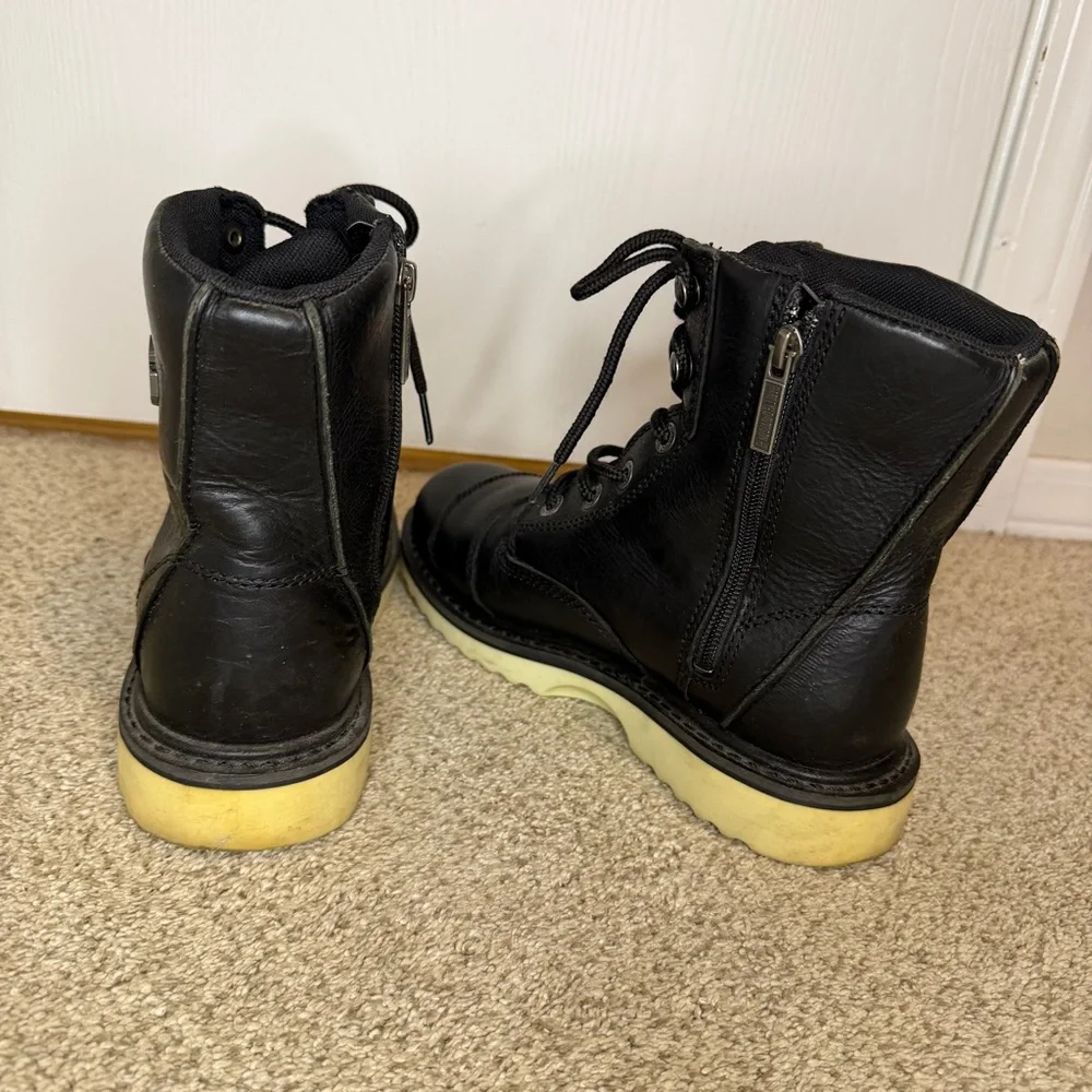 Harley-Davidson Marconi Black Leather Lace-Up Motorcycle Boots