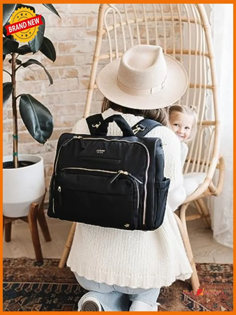 Convertible Diaper Bag Satchel Backpack with Changing Pad, 14-Pocket Large