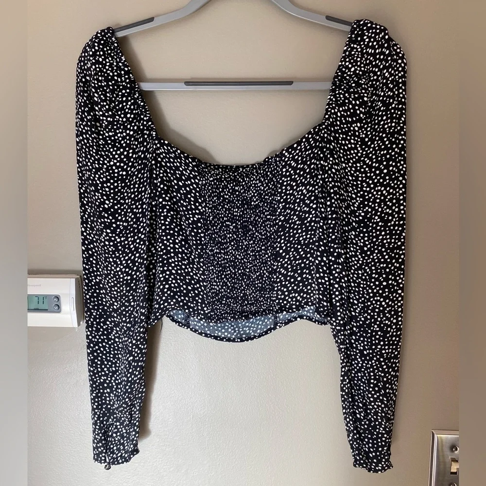 & OTHER STORIES Puff Sleeve Polka Dot Top Size 4