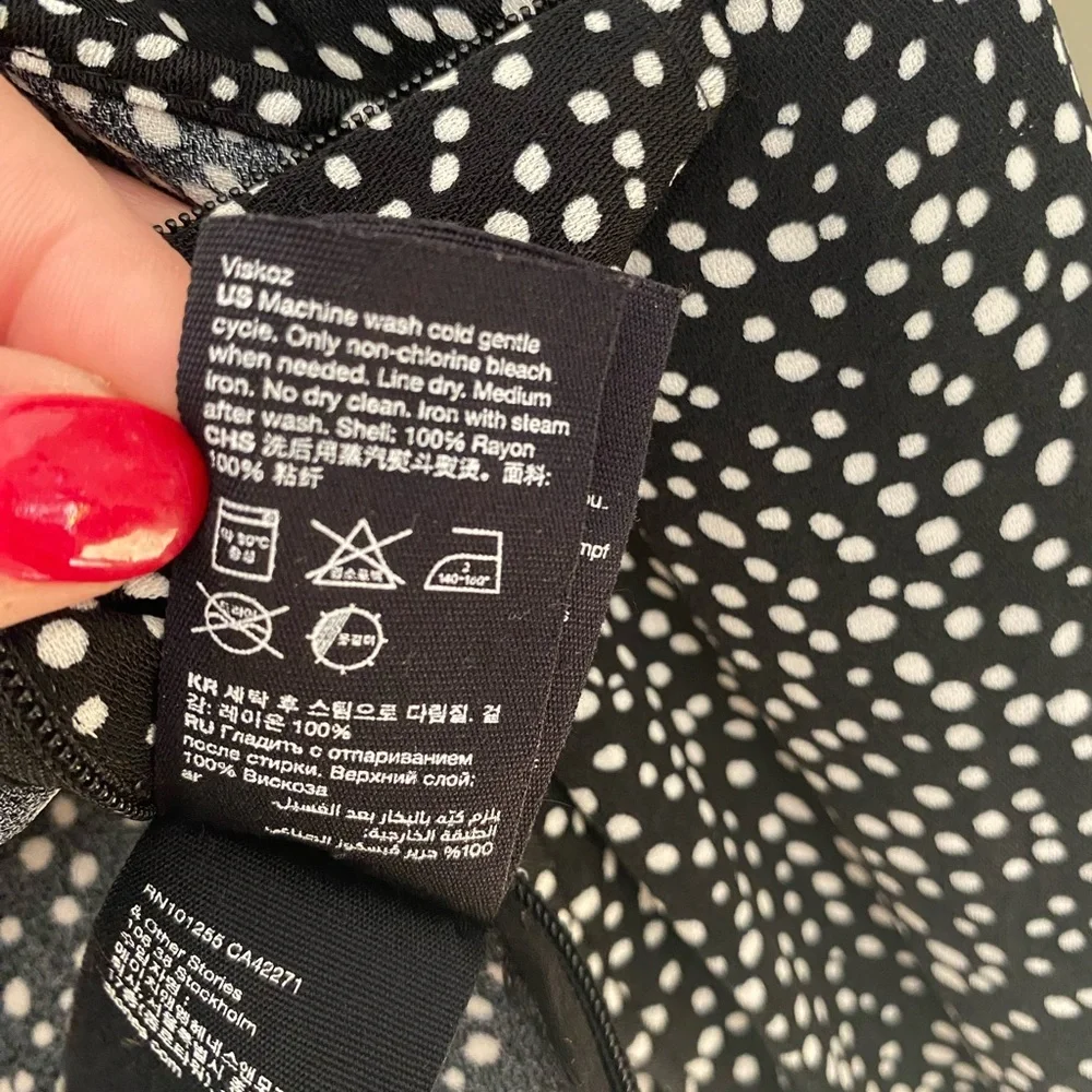 & OTHER STORIES Puff Sleeve Polka Dot Top Size 4