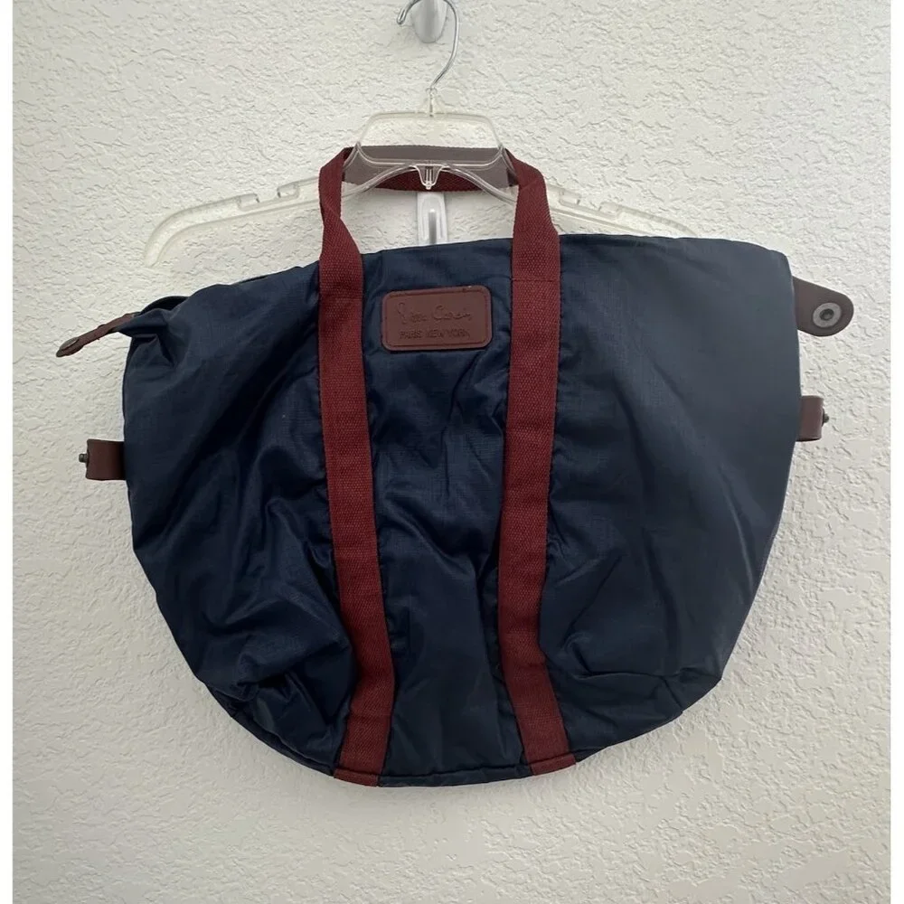 Vintage Pierre Cardin Paris New York Weekender Duffle Bag Tote‎ Bag Navy Blue