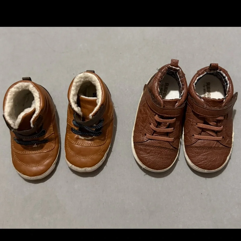 2pc 18-24month Baby Shoes Bundle - Brown