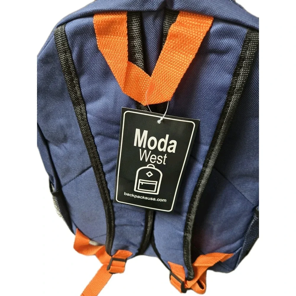 17 Inch Kids Orange And Blue‎ Backpack With Side Pockets