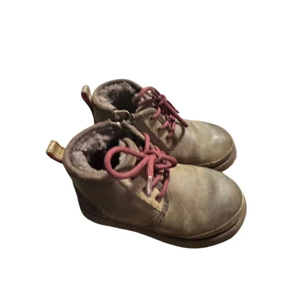 UGG Neumel II Kids Brown Waterproof Shearling Lined Boots