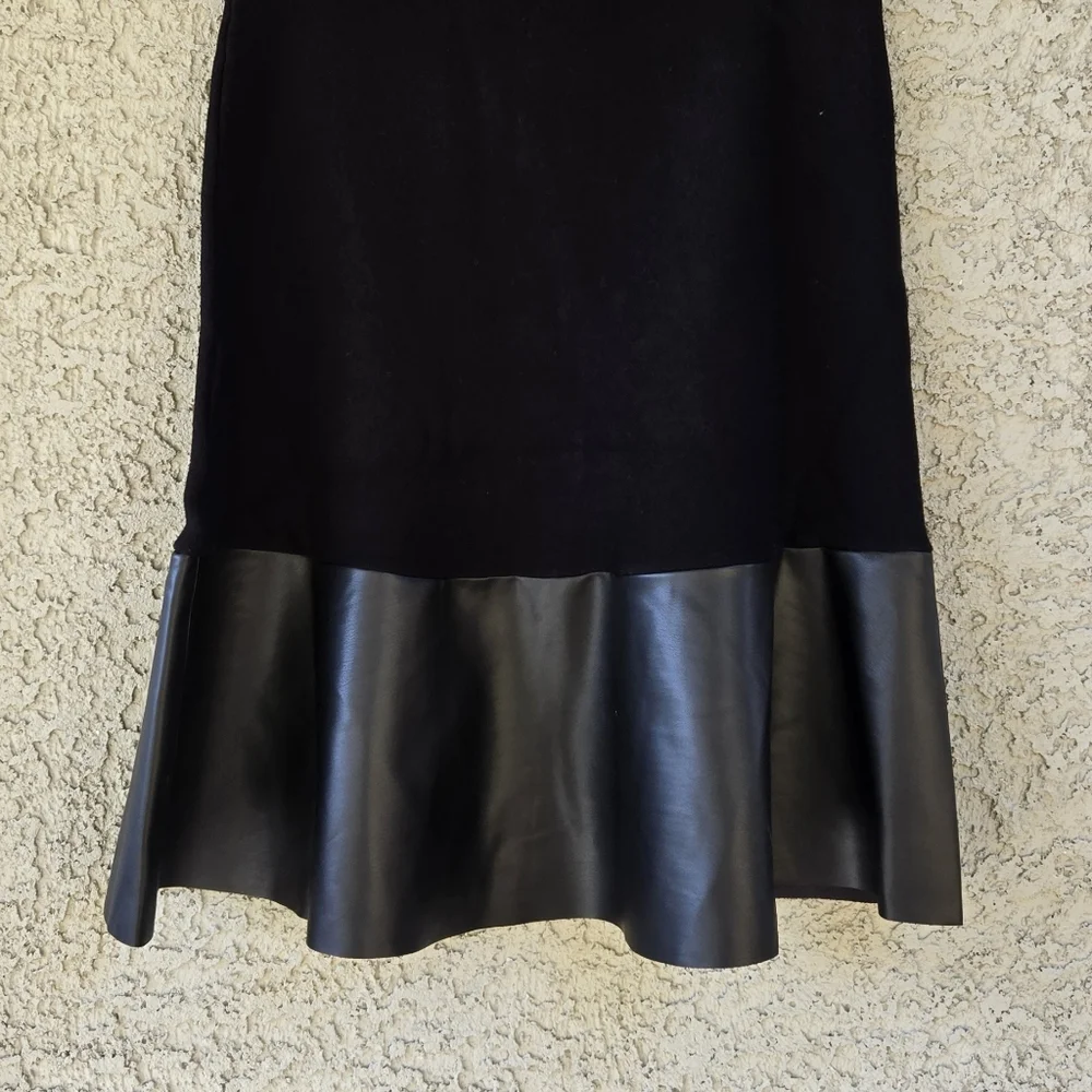 Sioni Milano Leather Trim Skirt