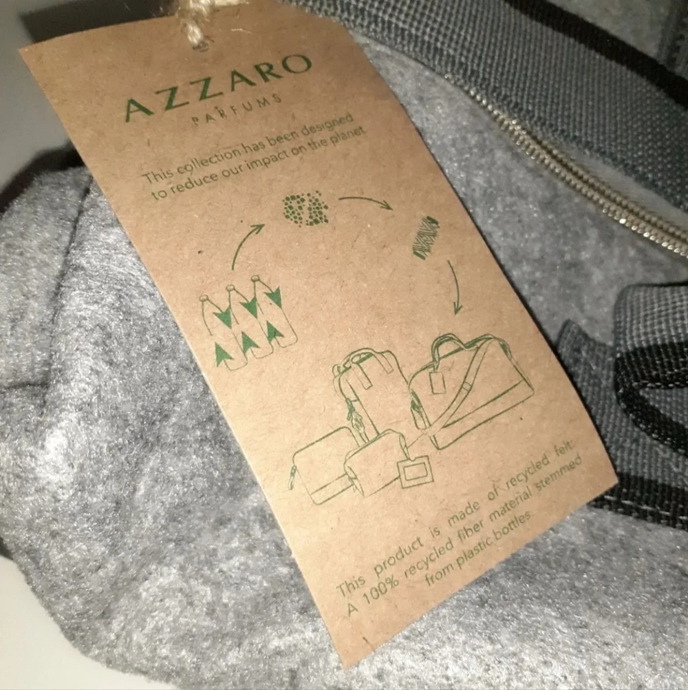 NEW Azzaro Gray Felt Weekend Duffel with Shoulder Strap