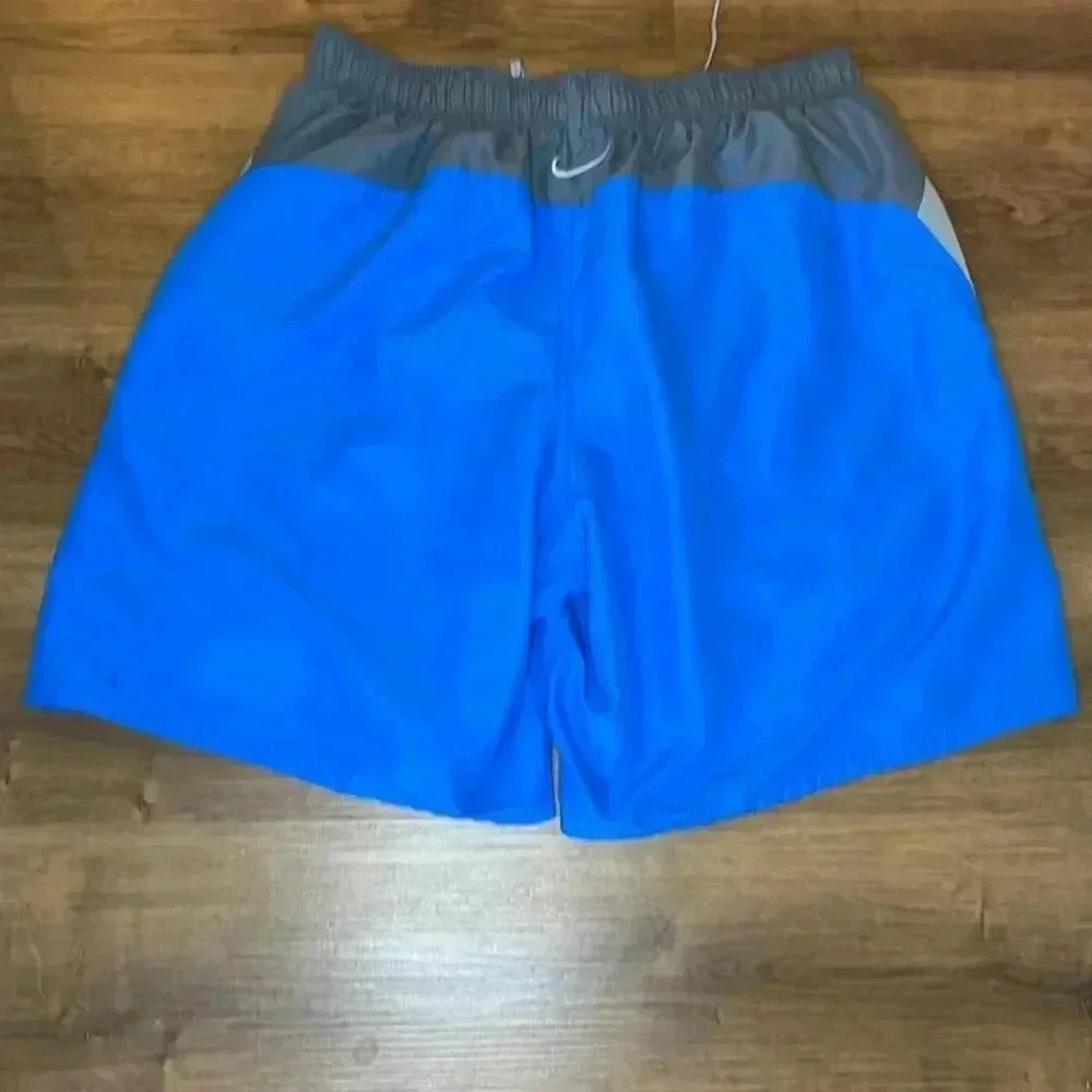 Nike Swoosh Men’s XXL Blue Gray Swim Trunks Shorts
