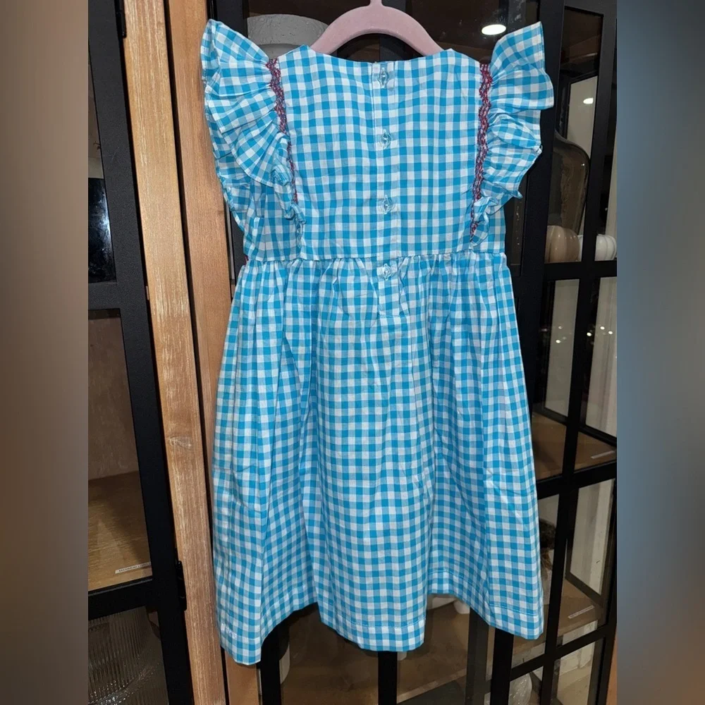 NWT fireworks dress embroidered smocked gingham avignon usa 4th of july toddler