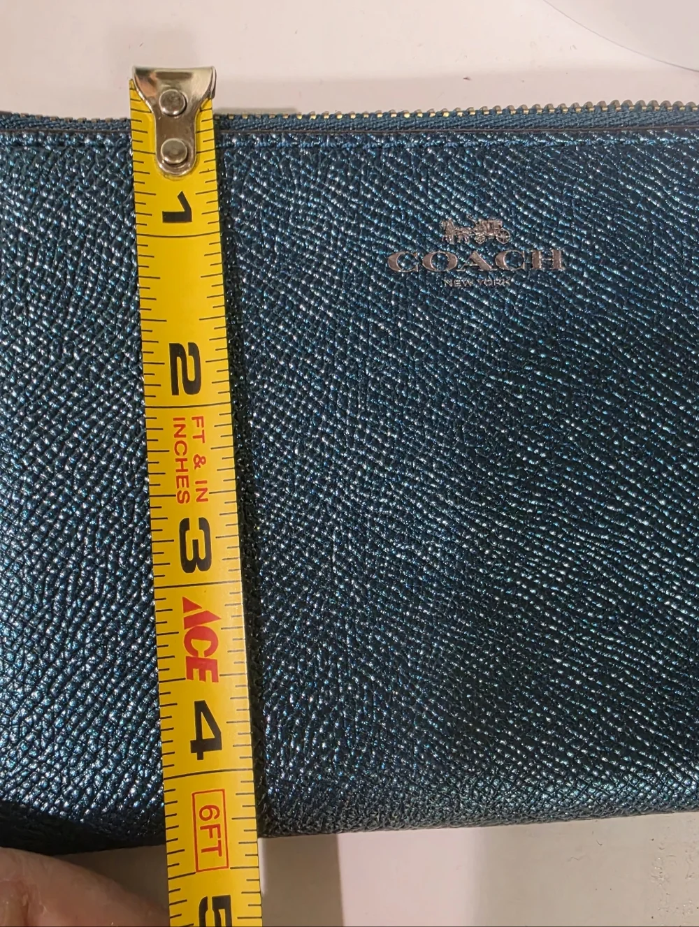 Coach metallic teal