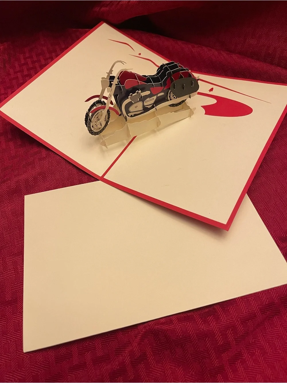 Diese Klappkarten Red Motorcycle Pop-Up Card