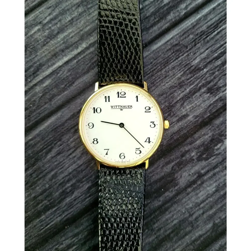 Vintage Wittnauer Mens Watch Swiss‎ Gold In Box New Battery