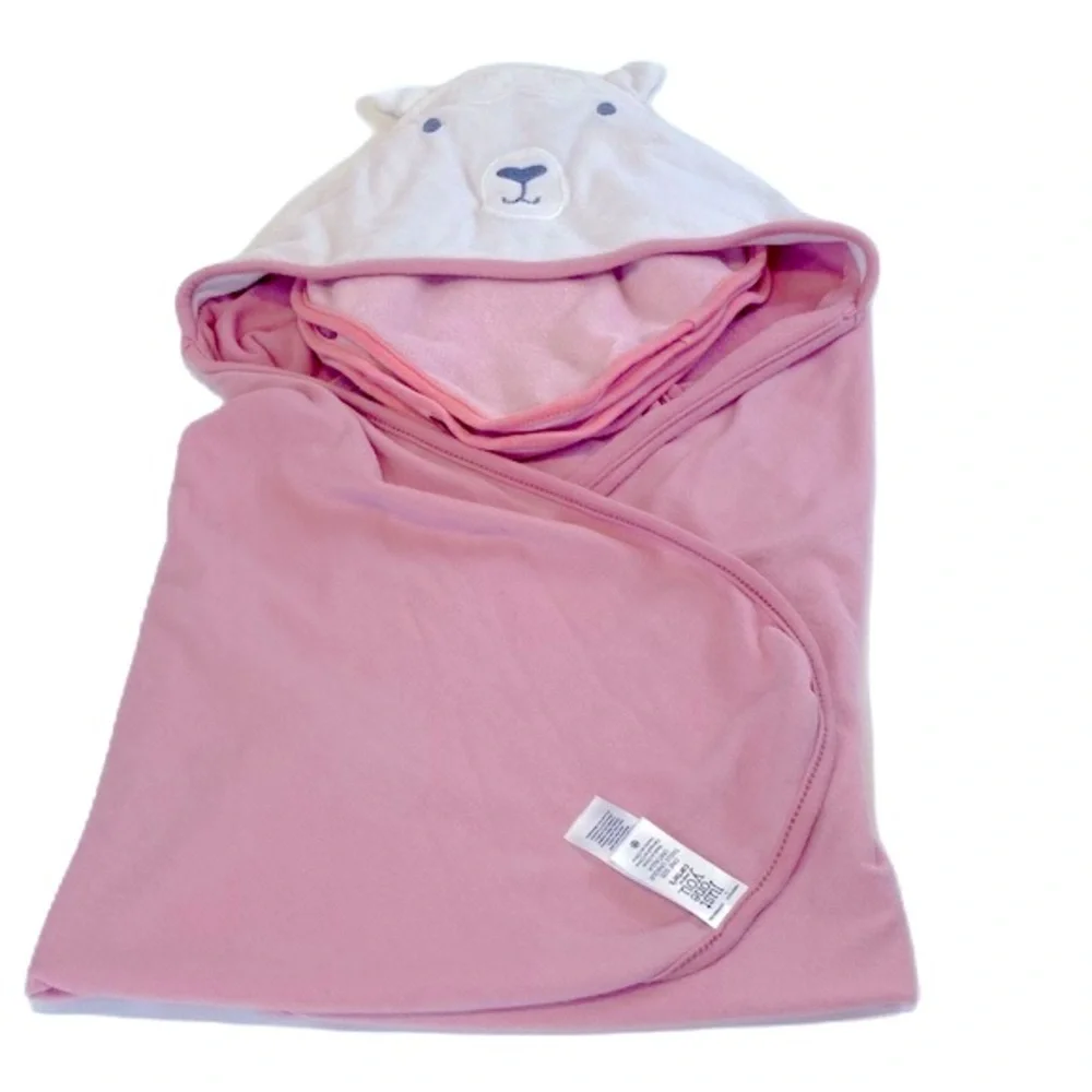 Carters Just One You Baby Bear Hooded Towel with 5 cloud island rags one size