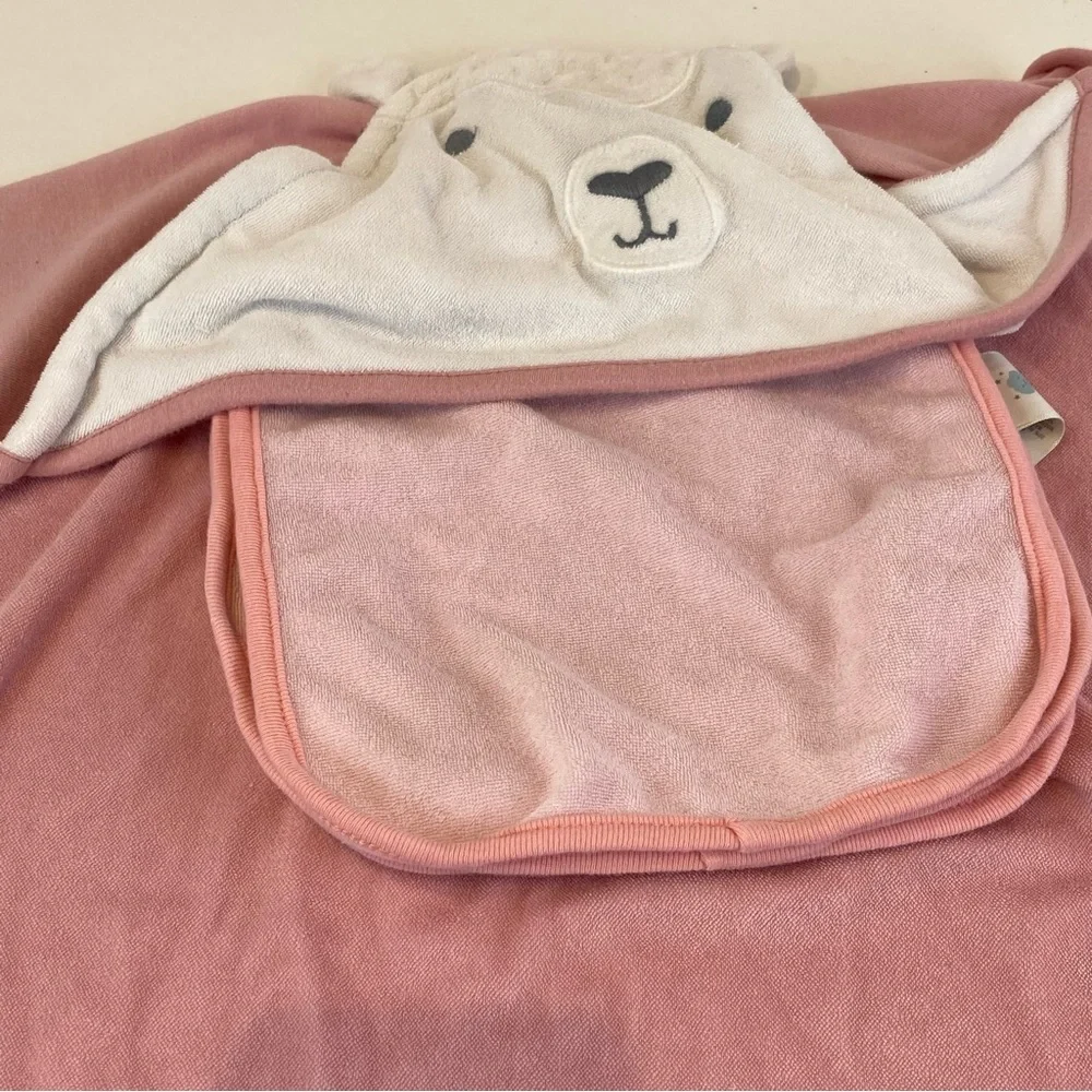 Carters Just One You Baby Bear Hooded Towel with 5 cloud island rags one size