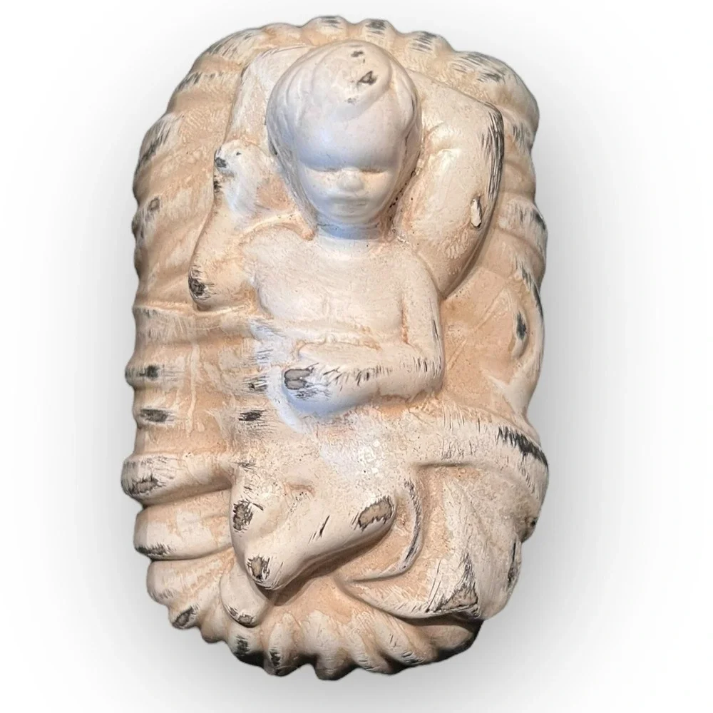 Robert Stanley Nativity Baby Jesus Promise Replace Whitewash Resin 4.25