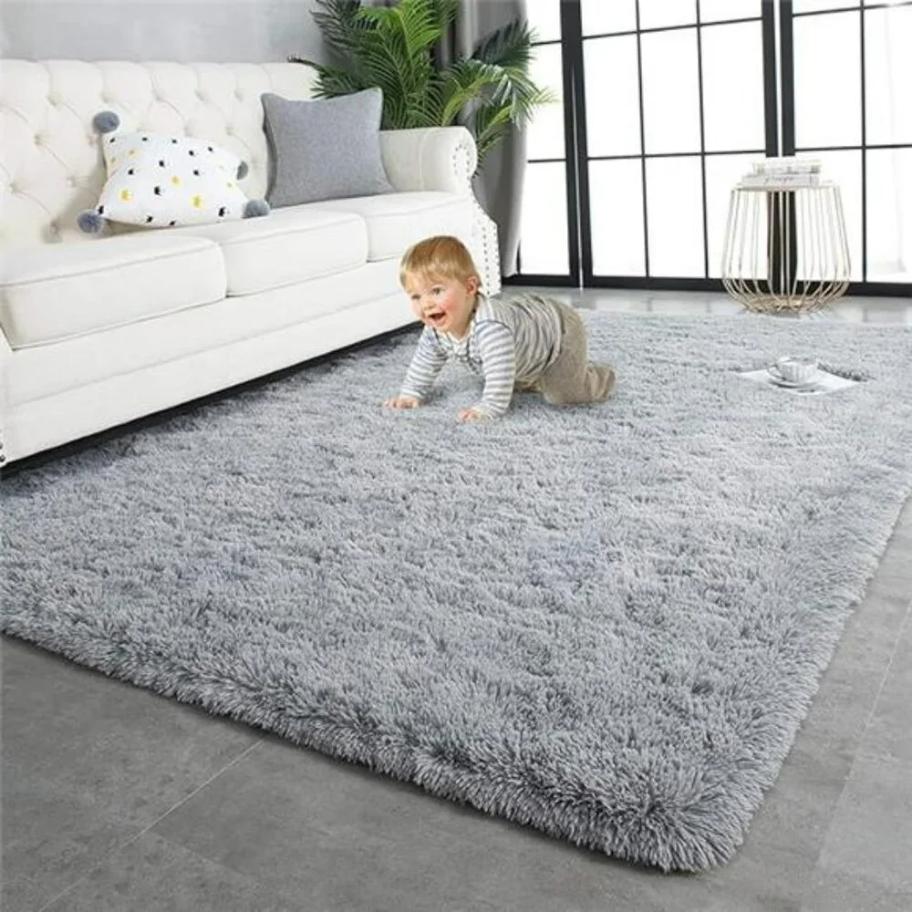 Shaggy Rug 6x9 Feet Fluffy Soft Plush Carpet Grey Fuzzy Area Rug for Bedroom