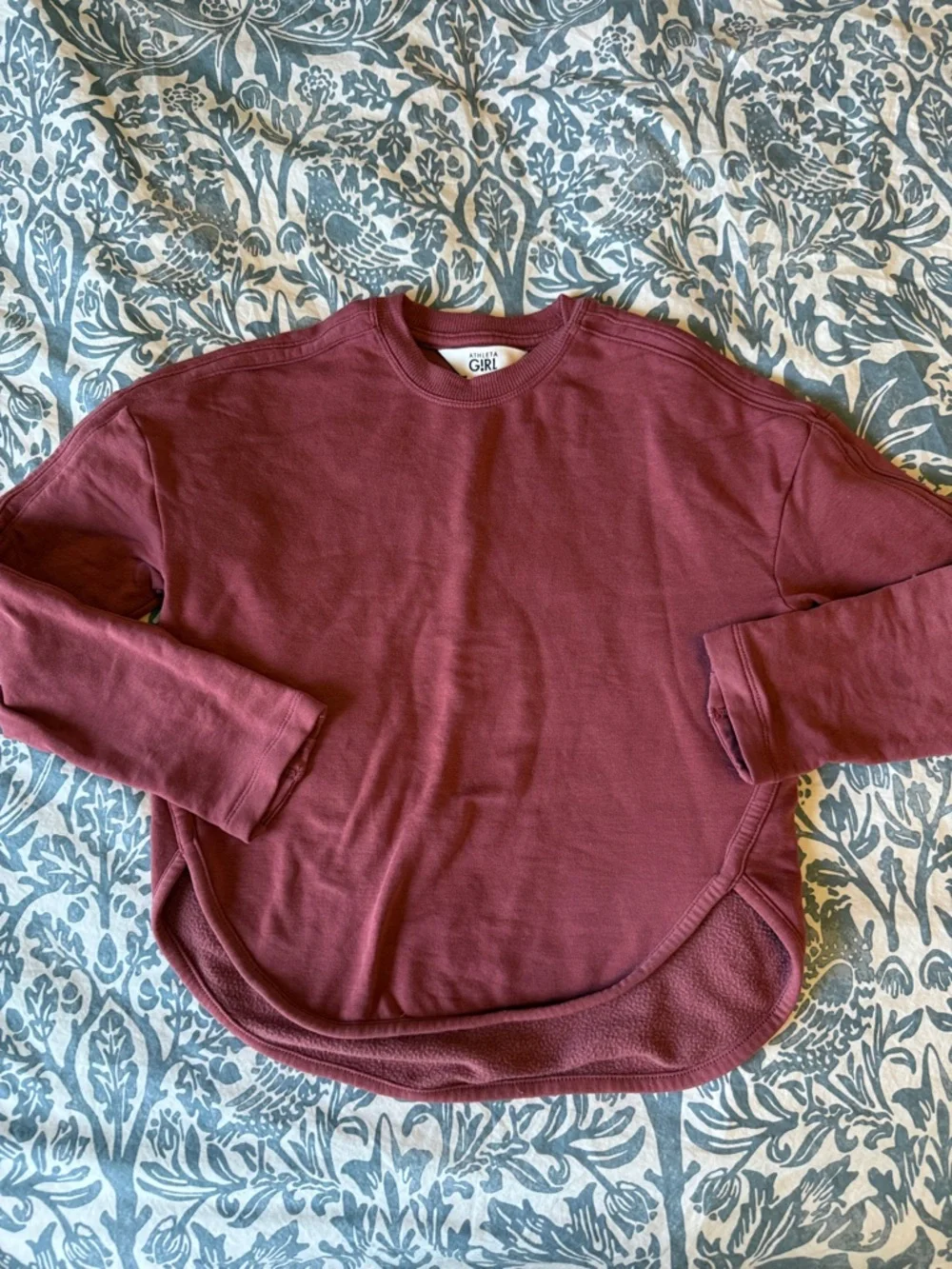 Athleta Girl Dusty Rose Crewneck Pullover extra small sz 6 sporty athleisure